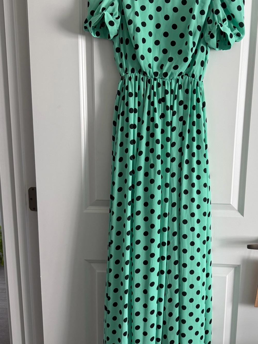 Mint Green Polka Dot Maxi Dress